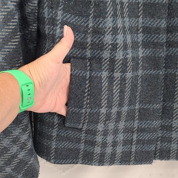 Talbots plaid wool women's snap up Grey plaid jacket Size 6 Academia Old money - Picture 5 of 11